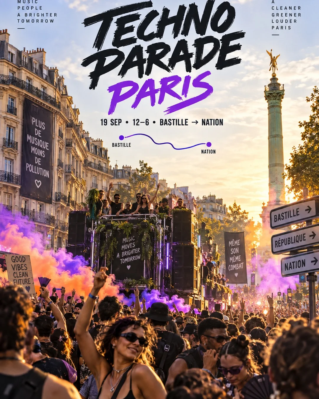 news techno parade paris 2026 editorial image